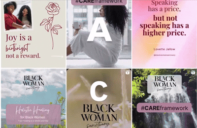 black woman sancturary social media creation